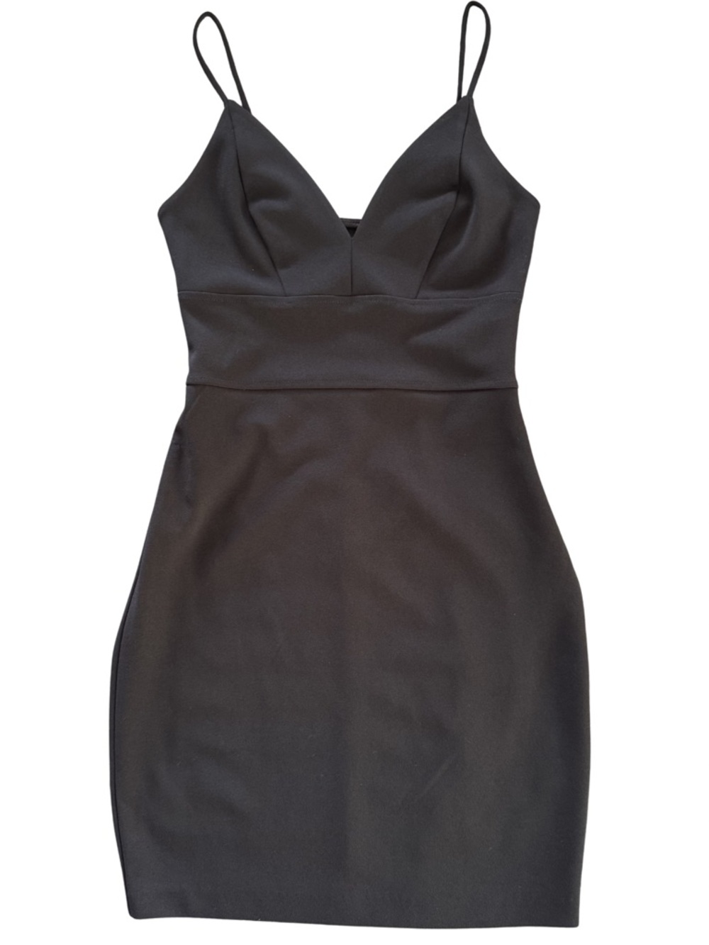 Express Black Mini Dress XS Spaghetti Strap V-Neck Fitted Stretch